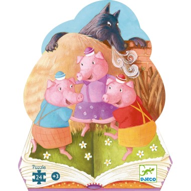 Puzzle silhouette - Les trois petits cochons- 24 pièces - Jeux classiques - Jeux de société - Djeco Puzzle silhouette - Les trois petits cochons- 24 pièces - Jeux classiques - Jeux de société - Djeco