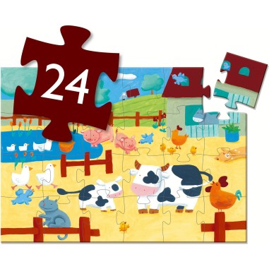Puzzle Silhouette - Les vaches à la ferme- 24 pièces - Jeux classiques - Jeux de société - Djeco Puzzle Silhouette - Les vaches à la ferme- 24 pièces - Jeux classiques - Jeux de société - Djeco