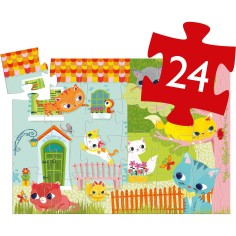 Puzzle Pachat et ses amis by - Puzzle enfant avec chats dès 3 ans - Djeco 2