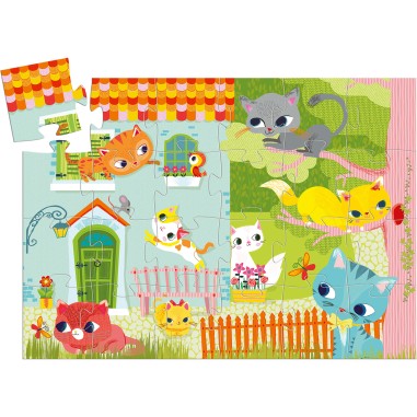 Puzzle Pachat et ses amis by - Puzzle enfant avec chats dès 3 ans - Djeco
