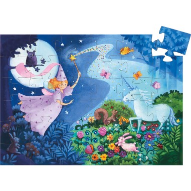 Puzzle silhouette - La fée et la licorne- 36 pièces - Jeux classiques - Jeux de société - Djeco Puzzle silhouette - La fée et la licorne- 36 pièces - Jeux classiques - Jeux de société - Djeco