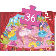 Puzzle silhouette - La ballerine à la fleur- 36 pièces - Jeux classiques - Jeux de société - Djeco 2