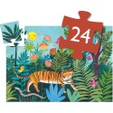 Puzzle la balade du tigre de Djeco - 24 pcs - Boite silhouette