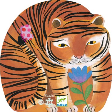 Puzzle la balade du tigre de Djeco - 24 pcs - Boite silhouette Puzzle la balade du tigre de Djeco - 24 pcs - Boite silhouette