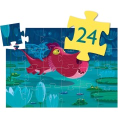 Puzzle Silhouette – Edmond le Dragon – 24 Pièces - Jeux enfants - Djeco 2