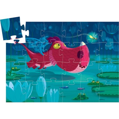 Puzzle Silhouette – Edmond le Dragon – 24 Pièces - Jeux enfants - Djeco Puzzle Silhouette – Edmond le Dragon – 24 Pièces - Jeux enfants - Djeco