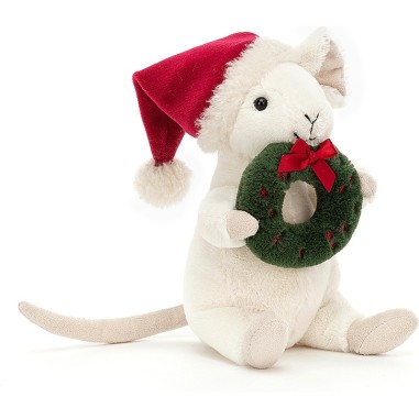 Peluche Merry Souris Couronne de Noël - Jellycat