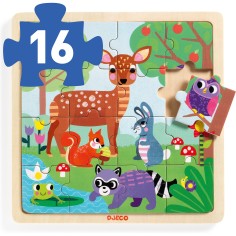 Puzzle cadre 16 pièces : puzzlo forest - djeco - Djeco 2