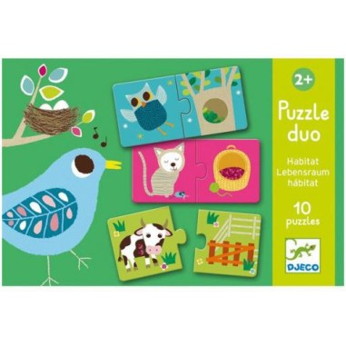 Puzzle duo habitat - jouet d'éveil et éducatif - Djeco Puzzle duo habitat - jouet d'éveil et éducatif - Djeco
