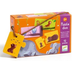 Puzzle duo maman bébé - jouet d'éveil et éducatif - Djeco