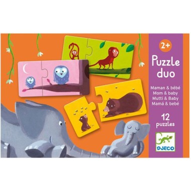Puzzle duo maman bébé - jouet d'éveil et éducatif - Djeco Puzzle duo maman bébé - jouet d'éveil et éducatif - Djeco