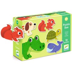 Puzzle duo animaux - jouet d'éveil et éducatif - Djeco