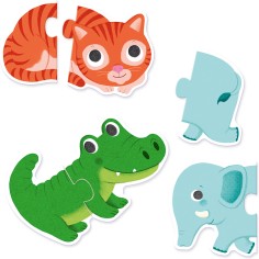 Puzzle duo animaux - jouet d'éveil et éducatif - Djeco 2