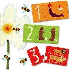 Puzzle duo chiffres - jouet d'éveil et éducatif - Djeco 2