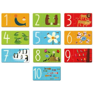 Puzzle duo chiffres - jouet d'éveil et éducatif - Djeco Puzzle duo chiffres - jouet d'éveil et éducatif - Djeco