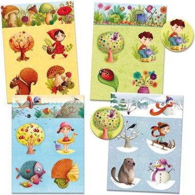 Loto des 4 saisons 16 pièces - jeu éducatif enfant - Djeco Loto des 4 saisons 16 pièces - jeu éducatif enfant - Djeco