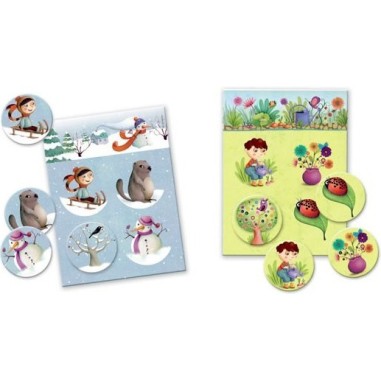 Loto des 4 saisons 16 pièces - jeu éducatif enfant - Djeco Loto des 4 saisons 16 pièces - jeu éducatif enfant - Djeco