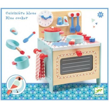 Djeco - Jouet d'imitation - Cuisinière bleue Djeco - Jouet d'imitation - Cuisinière bleue