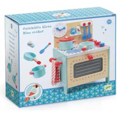 Djeco - Jouet d'imitation - Cuisinière bleue Djeco - Jouet d'imitation - Cuisinière bleue