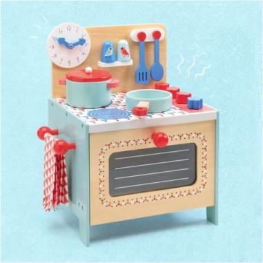 Djeco - Jouet d'imitation - Cuisinière bleue Djeco - Jouet d'imitation - Cuisinière bleue
