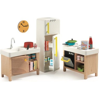 La cuisine - mobilier maison de poupée Djeco - Un jeu Djeco La cuisine - mobilier maison de poupée Djeco - Un jeu Djeco