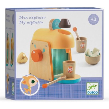 Mon Expresso Cafetière en Bois Dinette Djeco |  Mon Expresso Cafetière en Bois Dinette Djeco |