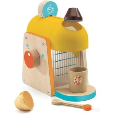 Mon Expresso Cafetière en Bois Dinette Djeco |  Mon Expresso Cafetière en Bois Dinette Djeco |