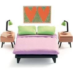 La chambre des parents - Mobilier maison de poupées Djeco 2