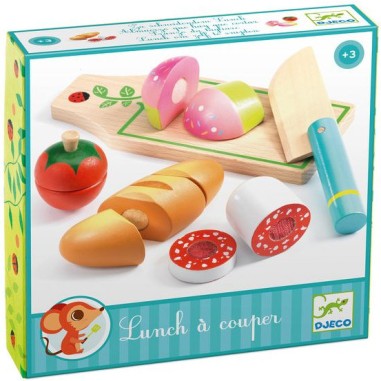 Lunch à Couper Dinette Aliments en bois à Couper de Djeco Lunch à Couper Dinette Aliments en bois à Couper de Djeco