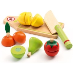 Fruits et légumes à découper - dinette en bois - Djeco
