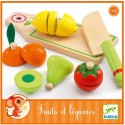 Fruits et légumes à découper - dinette en bois - Djeco