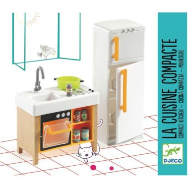 Mobilier pour maison de poupées : cuisine compacte - djeco - Djeco Mobilier pour maison de poupées : cuisine compacte - djeco - Djeco