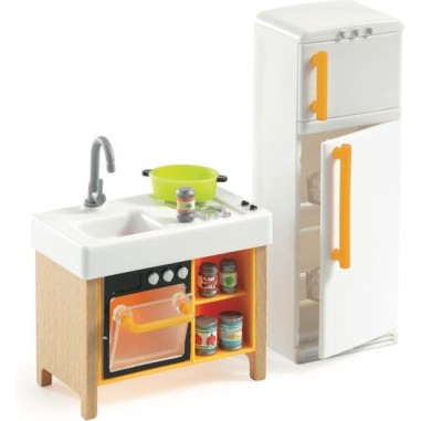 Mobilier pour maison de poupées : cuisine compacte - djeco - Djeco Mobilier pour maison de poupées : cuisine compacte - djeco - Djeco