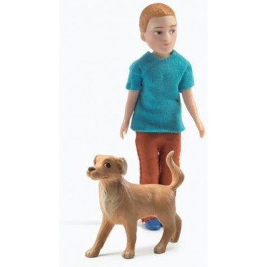 Djeco - Maisons de poupées - Xavier et son chien Djeco - Maisons de poupées - Xavier et son chien
