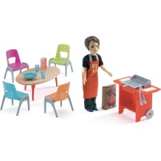 Barbecue et accessoires - mobilier maison de poupée Djeco