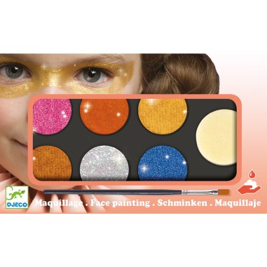 Djeco - Palettes et accessoires - Palette 6 couleurs - Effet métal Djeco - Palettes et accessoires - Palette 6 couleurs - Effet métal