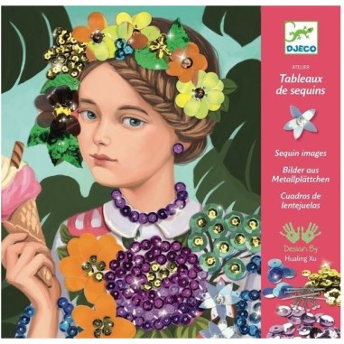Djeco - Tableaux de sequins - Espiègles et coquettes Djeco - Tableaux de sequins - Espiègles et coquettes