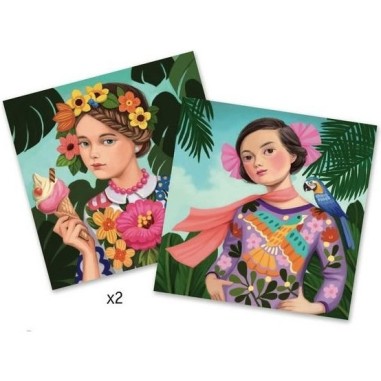 Djeco - Tableaux de sequins - Espiègles et coquettes Djeco - Tableaux de sequins - Espiègles et coquettes