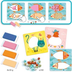 Mosaïque de Perles en Pâte à Modeler Kit Créatif Djeco 2