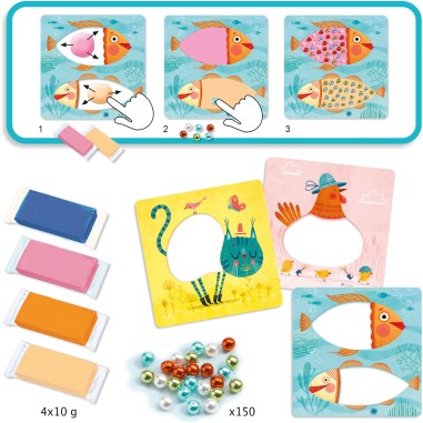 Mosaïque de Perles en Pâte à Modeler Kit Créatif Djeco Mosaïque de Perles en Pâte à Modeler Kit Créatif Djeco