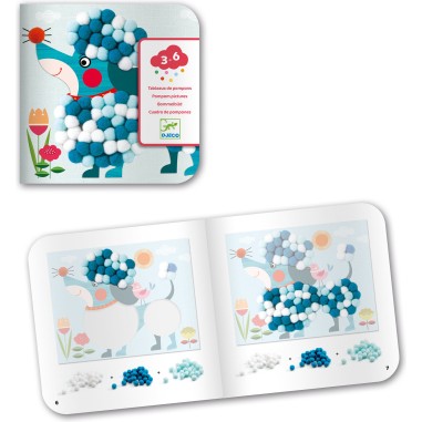 Tableaux de pompons Activité de Collage - dès 3 ans - Djeco Tableaux de pompons Activité de Collage - dès 3 ans - Djeco
