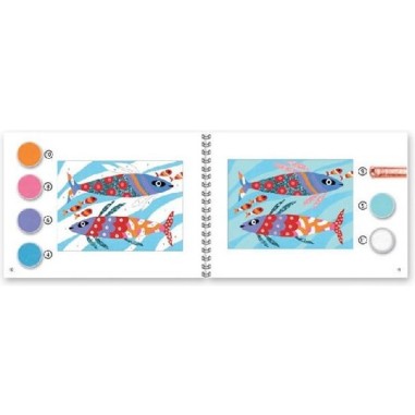 Sables colorés avec paillettes poissons - Art au numéro - Djeco Sables colorés avec paillettes poissons - Art au numéro - Djeco