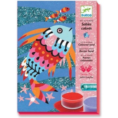 Sables colorés avec paillettes poissons - Art au numéro - Djeco Sables colorés avec paillettes poissons - Art au numéro - Djeco