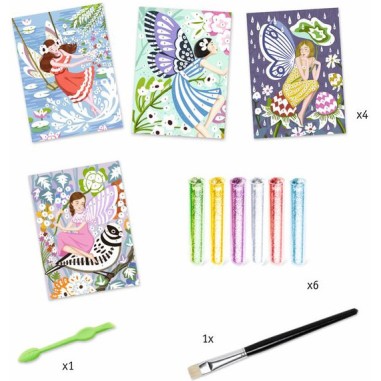 Djeco - Tableaux à  pailleter - La douceur des fées Djeco - Tableaux à  pailleter - La douceur des fées