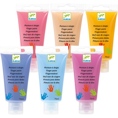 Djeco - Les couleurs des petits - 6 tubes de peinture à  doigts Sweet Djeco - Les couleurs des petits - 6 tubes de peinture à  doigts Sweet
