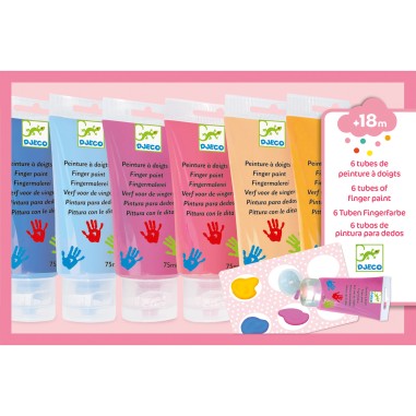 Djeco - Les couleurs des petits - 6 tubes de peinture à  doigts Sweet Djeco - Les couleurs des petits - 6 tubes de peinture à  doigts Sweet