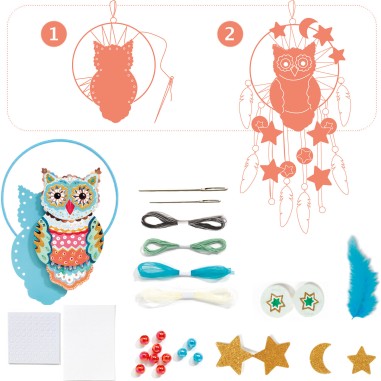 Do it yourself - Attrape rêve Golden chouette - Djeco Do it yourself - Attrape rêve Golden chouette - Djeco
