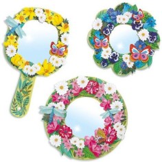 3 miroirs à décorer douceur florale - Do it Yourself Djeco 2
