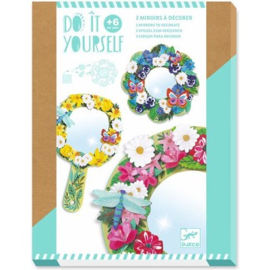 3 miroirs à décorer douceur florale - Do it Yourself Djeco 3 miroirs à décorer douceur florale - Do it Yourself Djeco