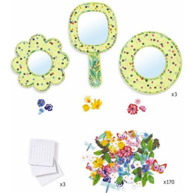 3 miroirs à décorer douceur florale - Do it Yourself Djeco 3 miroirs à décorer douceur florale - Do it Yourself Djeco